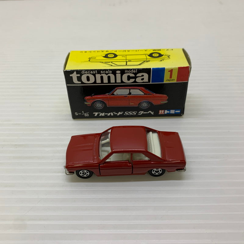 【中古品】 TOMY トミー 1/60 ニッサン ブルーバード SSS クーペ レッド 黒箱 ミニカー 長期保管品 060-251212-AS-4-min 万代Net店