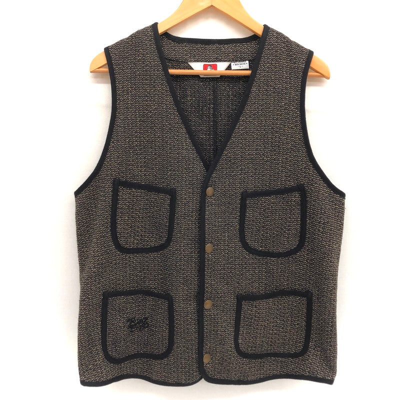 【中古品】【メンズ】 BEN DAVIS ベンデイビス BEACH CLOTH VEST G-1980004 ビーチクロス ベスト レイヤード トップス 142-250210-rs-05-fur サイズ：L カラー：ブラック/ブラウン系 万代Net店