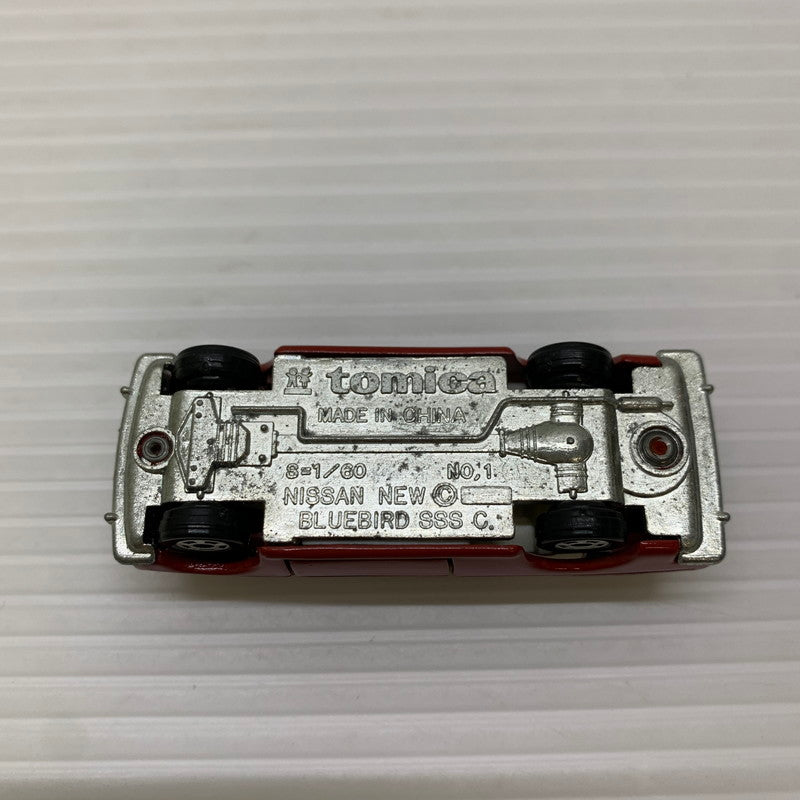【中古品】 TOMY トミー 1/60 ニッサン ブルーバード SSS クーペ レッド 黒箱 ミニカー 長期保管品 060-251212-AS-4-min 万代Net店