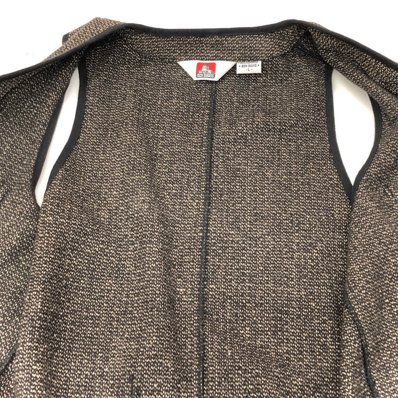 【中古品】【メンズ】 BEN DAVIS ベンデイビス BEACH CLOTH VEST G-1980004 ビーチクロス ベスト レイヤード トップス 142-250210-rs-05-fur サイズ：L カラー：ブラック/ブラウン系 万代Net店