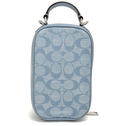 【中古品】【レディース】 COACH コーチ CH152 エヴァ フォーン クロスボディ・シグネチャー シャンブレー ショルダーバッグ ミニバッグ 鞄 180-251217-rs-02-fur カラー：ブルー・サックス系 万代Net店