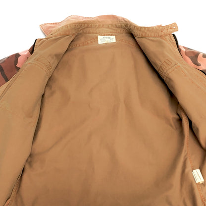 【現状渡し品】【メンズ】 AVIREX アヴィレックス MILITARY SHIRT A-75 ミリタリー 半袖 シャツ 迷彩柄 トップス 古着 145-260528-rs-03-fur サイズ：M カラー：サーモンピンク系 万代Net店