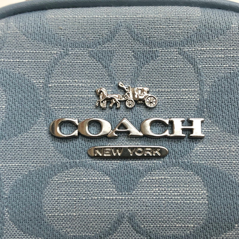 【中古品】【レディース】 COACH コーチ CH152 エヴァ フォーン クロスボディ・シグネチャー シャンブレー ショルダーバッグ ミニバッグ 鞄 180-251217-rs-02-fur カラー：ブルー・サックス系 万代Net店