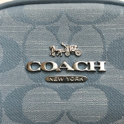 【中古品】【レディース】 COACH コーチ CH152 エヴァ フォーン クロスボディ・シグネチャー シャンブレー ショルダーバッグ ミニバッグ 鞄 180-251217-rs-02-fur カラー：ブルー・サックス系 万代Net店