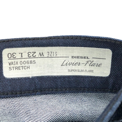 【現状渡し品】【レディース】 DIESEL ディーゼル LIVIER-FLARE 0068S フレアー デニムパンツ スリム ストレッチ ジーンズ ボトムス 152-250210-rs-06-fur サイズ：W23 L30 カラー：インディゴ 万代Net店