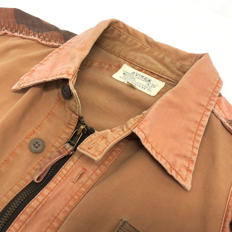 【現状渡し品】【メンズ】 AVIREX アヴィレックス MILITARY SHIRT A-75 ミリタリー 半袖 シャツ 迷彩柄 トップス 古着 145-260528-rs-03-fur サイズ：M カラー：サーモンピンク系 万代Net店