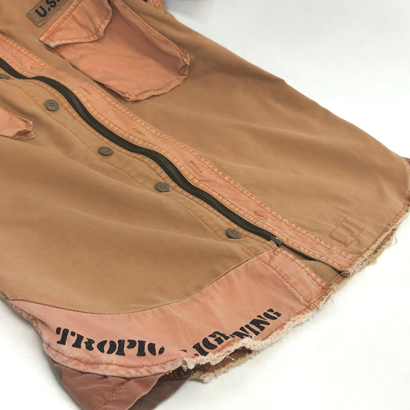 【現状渡し品】【メンズ】 AVIREX アヴィレックス MILITARY SHIRT A-75 ミリタリー 半袖 シャツ 迷彩柄 トップス 古着 145-260528-rs-03-fur サイズ：M カラー：サーモンピンク系 万代Net店