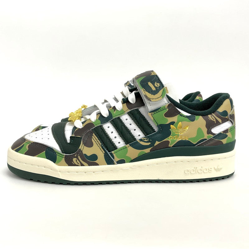 【中古品】【メンズ】 adidas アディダス × A BATHING APE FORUM 84 LOW 30TH ANNIVERSARY "GREEN CAMO" ID4771 フォーラム スニーカー シューズ 迷彩 靴 161-251217-rs-03-fur サイズ：26.0cm US8 カラー：カモフラージュ(グリーン系) 万代Net店