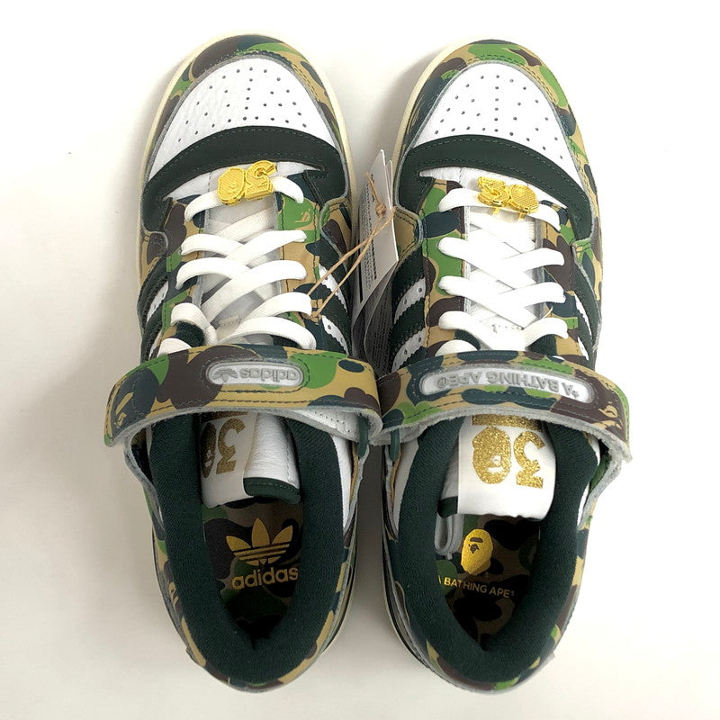 【中古品】【メンズ】 adidas アディダス × A BATHING APE FORUM 84 LOW 30TH ANNIVERSARY "GREEN CAMO" ID4771 フォーラム スニーカー シューズ 迷彩 靴 161-251217-rs-03-fur サイズ：26.0cm US8 カラー：カモフラージュ(グリーン系) 万代Net店