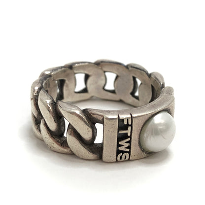 【中古品】【メンズ】 FOR THOSE WHO SIN フォー・ゾーズ・フー・シン CUBAN SHELL RING 指輪 リング パール シルバー 925 アクセサリー 192-260528-rs-04-fur サイズ：US8(約16号～17号相当) カラー：シルバー/ホワイト 万代Net店