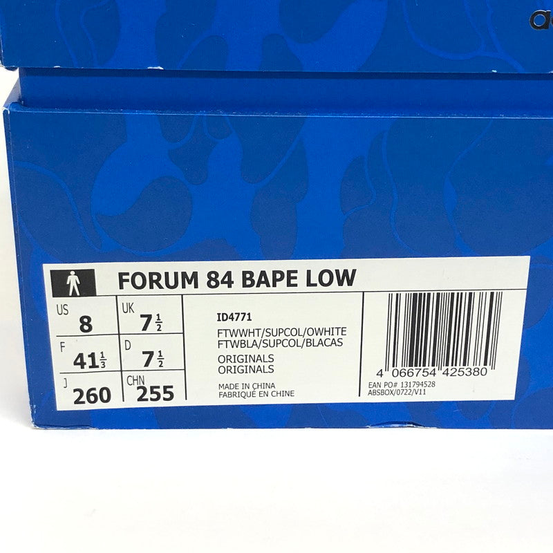 【中古品】【メンズ】 adidas アディダス × A BATHING APE FORUM 84 LOW 30TH ANNIVERSARY "GREEN CAMO" ID4771 フォーラム スニーカー シューズ 迷彩 靴 161-251217-rs-03-fur サイズ：26.0cm US8 カラー：カモフラージュ(グリーン系) 万代Net店