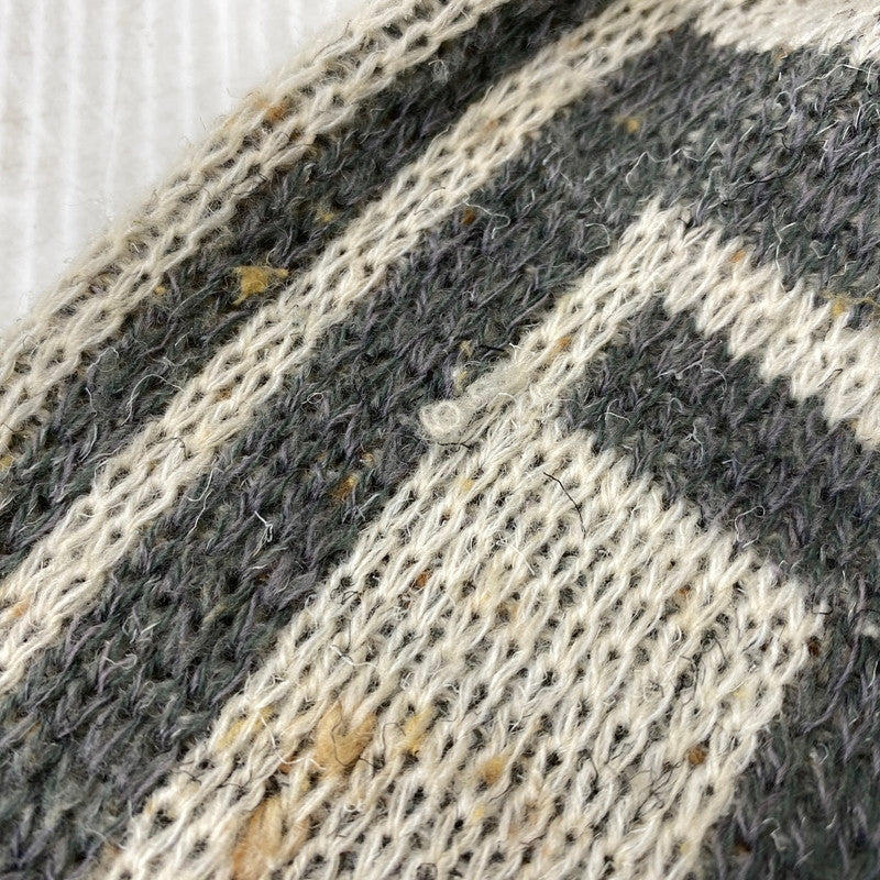 【中古品】【メンズ】 OLD ADIDAS オールド アディダス 90S 万国旗タグ 幾何学模様 SHAWL COLLAR KNIT ショール カラー ニット トップス 長袖 146-260731-cs-22-izu サイズ：52 カラー：ベージュ×グレー 万代Net店
