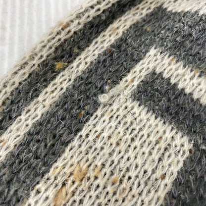 【中古品】【メンズ】 OLD ADIDAS オールド アディダス 90S 万国旗タグ 幾何学模様 SHAWL COLLAR KNIT ショール カラー ニット トップス 長袖 146-260731-cs-22-izu サイズ：52 カラー：ベージュ×グレー 万代Net店