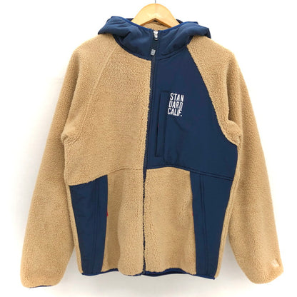 【中古品】【メンズ】 STANDARD CALIFORNIA スタンダードカリフォルニア SD Classic Pile Hood Jacket パイルフードジャケット ボア フリースジャケット アウター 140-240618-rs-04-fur サイズ：M カラー：ベージュ/ネイビー 万代Net店