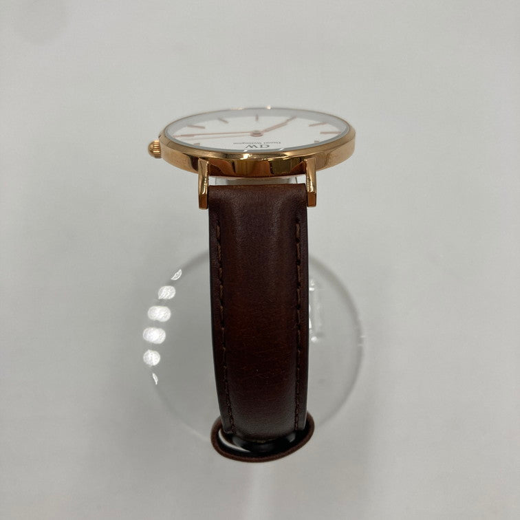 【現状渡し品】【メンズ/レディース】 Daniel Wellington ダニエルウェリントン 腕時計 32mm 革ベルト アナログ時計 197-251219-SY-08-iwa カラー：ホワイト/ゴールド/ブラウン系 万代Net店