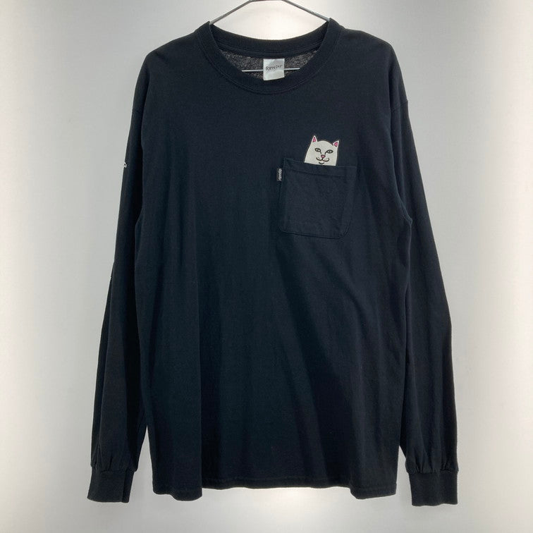【中古品】【メンズ】 RIPNDIP LORD NERMAL POCKET Tee 長袖 Tシャツ ロンT 147-260223-WA-13-iwa サイズ：M カラー：ブラック 万代Net店