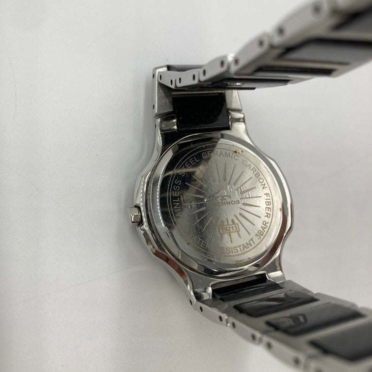 【中古品】【メンズ】 TECHNOS テクノス 腕時計 カーボン セラミック CARBON CERAMIC アナログ時計 197-260226-SY-06-iwa カラー：ブラック/シルバー/カーボン 万代Net店