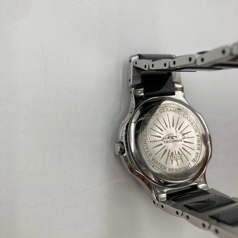 【中古品】【メンズ】 TECHNOS テクノス 腕時計 カーボン セラミック CARBON CERAMIC アナログ時計 197-260226-SY-06-iwa カラー：ブラック/シルバー/カーボン 万代Net店