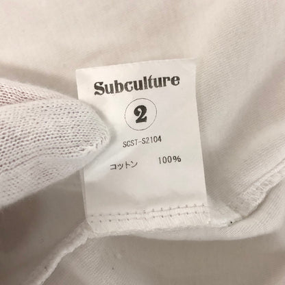 【現状渡し品】【メンズ】 Subculture サブカルチャー Chopper T-Shirt SCST-S2104 半袖 Tシャツ トップス 142-260306-rs-03-fur サイズ：2 カラー：ホワイト 万代Net店