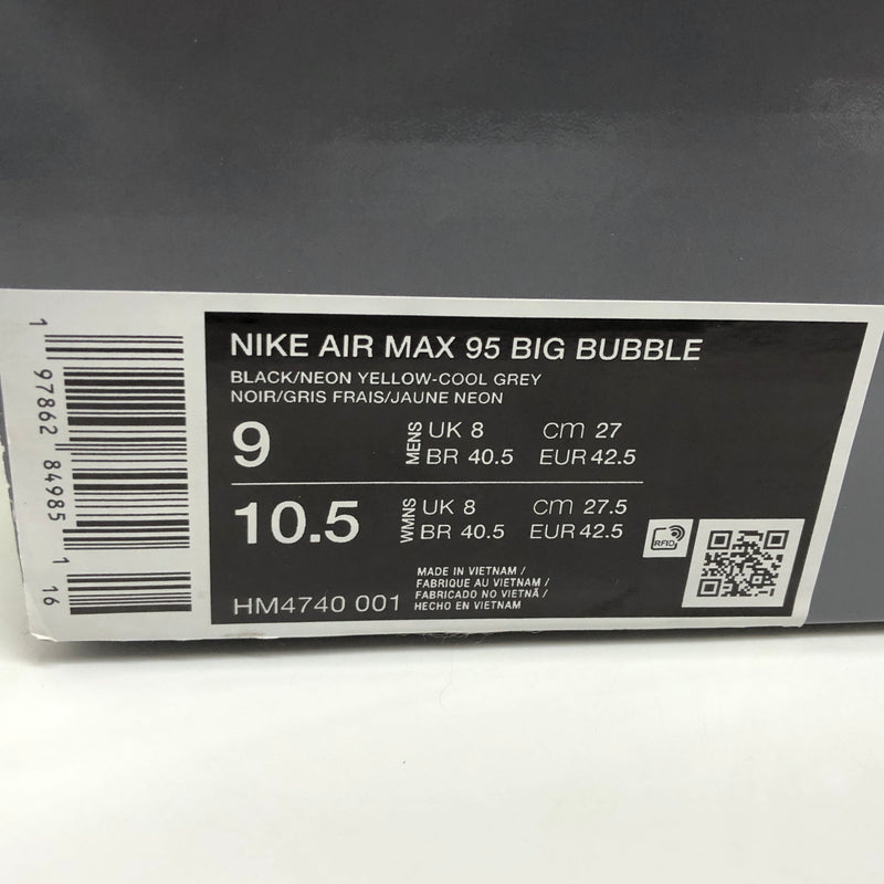 【中古美品】【メンズ】 NIKE ナイキ AIR MAX 95 OG BIG BUBBLE HM4740-001 マックス ビッグバブル スニーカー シューズ 靴 160-260529-rs-06-fur サイズ：27.0cm US9 カラー：ネオンイエロー/ブラックグラデーション 万代Net店