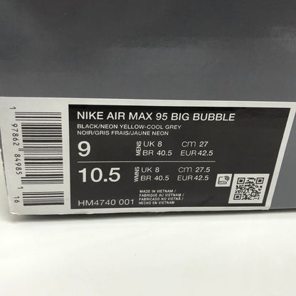 【中古美品】【メンズ】 NIKE ナイキ AIR MAX 95 OG BIG BUBBLE HM4740-001 マックス ビッグバブル スニーカー シューズ 靴 160-260529-rs-06-fur サイズ：27.0cm US9 カラー：ネオンイエロー/ブラックグラデーション 万代Net店