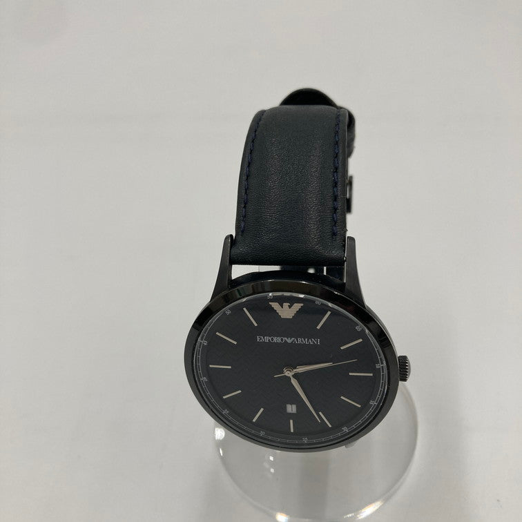 【中古品】【メンズ】  エンポリオアルマーニ EMPORIO ARMANI AR-2479 腕時計 革ベルト 197-250204-OR-03-iwa カラー：ブラック系 万代Net店