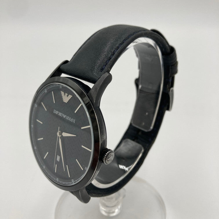 【中古品】【メンズ】  エンポリオアルマーニ EMPORIO ARMANI AR-2479 腕時計 革ベルト 197-250204-OR-03-iwa カラー：ブラック系 万代Net店