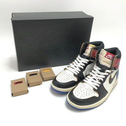 【中古美品】【メンズ】 NIKE × FRAGMENT DESIGN × UNION ナイキ フラグメント ユニオン AIR JORDAN 1 HIGH OG IO7847-002 エアジョーダン スニーカー シューズ 靴 160-260529-rs-08-fur サイズ：27.5cm US9.5 カラー：ホワイト/ブラック/ブルー/レッド 万代Net店