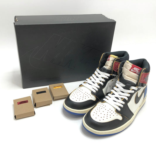 【中古美品】【メンズ】 NIKE × FRAGMENT DESIGN × UNION ナイキ フラグメント ユニオン AIR JORDAN 1 HIGH OG IO7847-002 エアジョーダン スニーカー シューズ 靴 160-260529-rs-08-fur サイズ：27.5cm US9.5 カラー：ホワイト/ブラック/ブルー/レッド 万代Net店