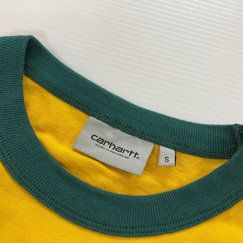 【中古品】【メンズ】 Carhartt WIP カーハート ワークインプログレス L/S 89 RINGER T-SHIRT I034714 ロングスリーブ 89 リンガー Tシャツ 長袖 トップス 145-250918-yo-13-tei サイズ：S カラー：イエロー 万代Net店