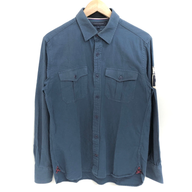 【現状渡し品】【メンズ】 TOMMY HILFIGER トミーヒルフィガー L/S SHIRT 長袖 シャツ トップス 古着 147-260529-rs-09-fur サイズ：S カラー：ブルー 万代Net店