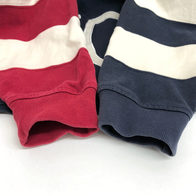 【現状渡し品】【メンズ】 TOMMY HILFIGER トミーヒルフィガー 90S LOGO HEAVY WEIGHT POLO SHIRT 長袖 シャツ トップス 古着 ヴィンテージ 146-260603-rs-01-fur サイズ：L カラー：ネイビー/レッド/ホワイト 万代Net店
