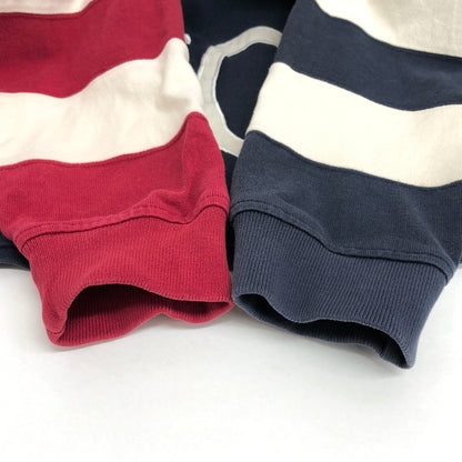 【現状渡し品】【メンズ】 TOMMY HILFIGER トミーヒルフィガー 90S LOGO HEAVY WEIGHT POLO SHIRT 長袖 シャツ トップス 古着 ヴィンテージ 146-260603-rs-01-fur サイズ：L カラー：ネイビー/レッド/ホワイト 万代Net店