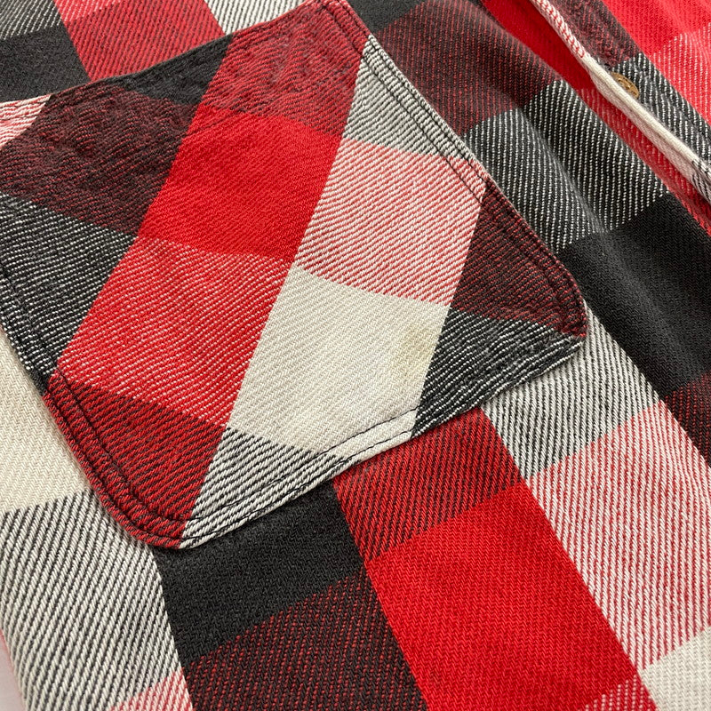 【中古品】【メンズ】 BIGMAC ビッグマック 70's CHECK FLANNEL SHIRT VINTAGE 70年代 チェック フランネルシャツ 長袖 トップス ヴィンテージ 145-250918-yo-18-tei サイズ：L カラー：レッド 万代Net店