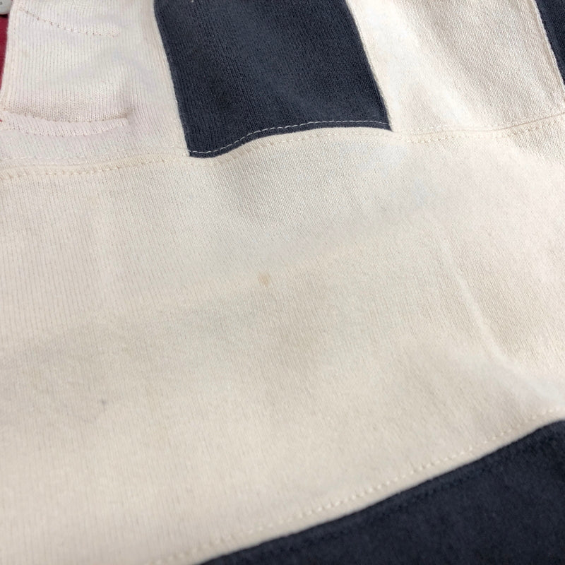 【現状渡し品】【メンズ】 TOMMY HILFIGER トミーヒルフィガー 90S LOGO HEAVY WEIGHT POLO SHIRT 長袖 シャツ トップス 古着 ヴィンテージ 146-260603-rs-01-fur サイズ：L カラー：ネイビー/レッド/ホワイト 万代Net店
