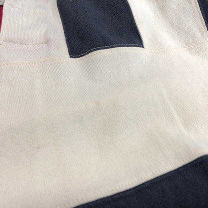 【現状渡し品】【メンズ】 TOMMY HILFIGER トミーヒルフィガー 90S LOGO HEAVY WEIGHT POLO SHIRT 長袖 シャツ トップス 古着 ヴィンテージ 146-260603-rs-01-fur サイズ：L カラー：ネイビー/レッド/ホワイト 万代Net店