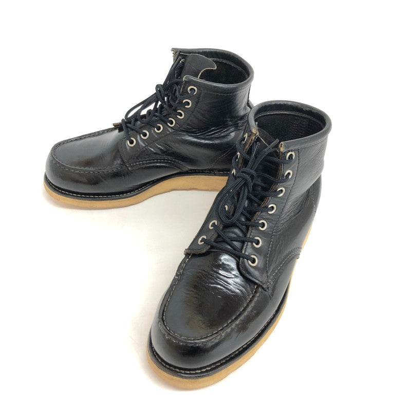 【現状渡し品】【レディース】 RED WING レッドウィング CLASSIC MOC 6" CHROME RW8179 クラシック モックトゥ ブーツ クローム 犬タグ 6インチ シューズ 靴 164-250217-rs-02-fur サイズ：6 1/2E(24.5cm相当) カラー：ブラック 万代Net店