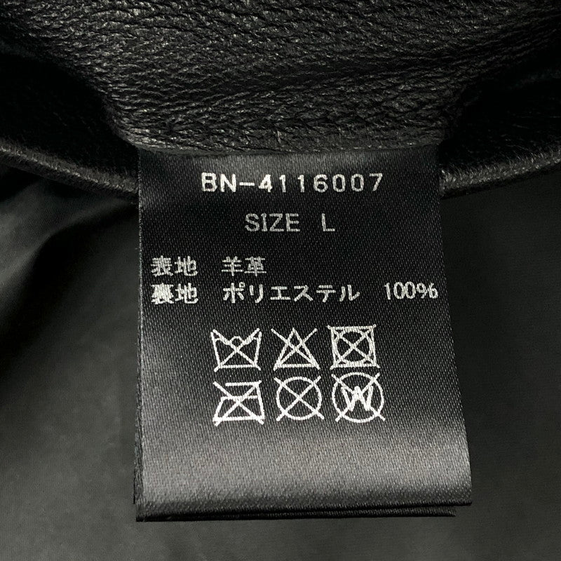 【現状渡し品】【メンズ】 BACKNUMBER バックナンバー LEATHER JACKET BN-4116007 レザージャケット 羊革 ブルゾン アウター 147-250217-rs-04-fur サイズ：L カラー：ブラック 万代Net店