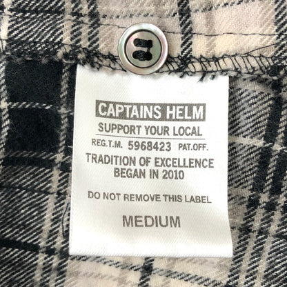 【中古品】【メンズ】 CAPTAINS HELM キャプテンズヘルム OVER-SIZE FLANNEL SHIRTS CH20-AW-SO1 オーバーサイズフランネルシャツ チェックシャツ 長袖 トップス ストリート系 142-250217-rs-05-fur サイズ：M カラー：ブラック/ホワイト系 万代Net店