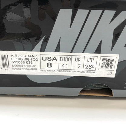 【中古美品】【メンズ】 NIKE ナイキ AIR JORDAN 1 HIGH OG "REBELLIONAIRE" 555088-036 エアジョーダン1 ハイ OG リベリオネア スニーカー シューズ 靴 160-250929-hn-09-fur サイズ：26.0cm US 8 カラー：ブラック/グレー/ホワイト 万代Net店