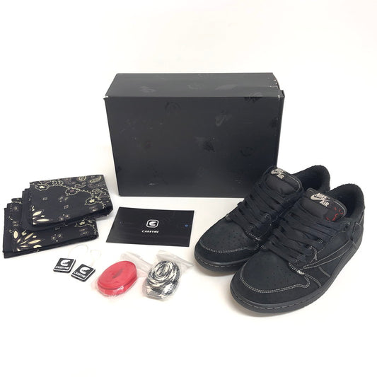 【中古品】【メンズ】 NIKE ナイキ × Travis Scott トラヴィススコット AIR JORDAN 1 LOW OG SP "BLACK PHANTOM" DM7866-001 エアジョーダン ロー ブラックファントム スニーカー シューズ 靴 160-250218-rs-02-fur サイズ：26.5cm US 8.5 カラー：ブラック 万代Net店