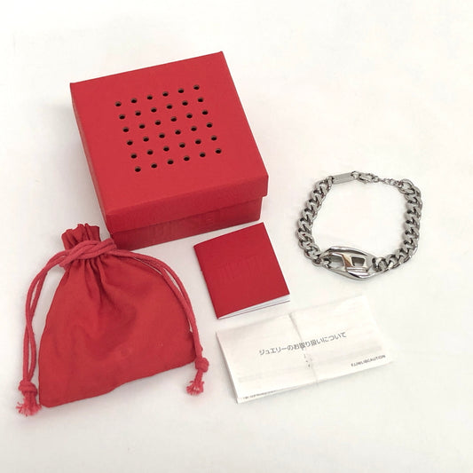 【中古品】【メンズ/レディース】 DIESEL ディーゼル Bracelet DX1413040 ロゴブレスレット STEEL アクセサリー 192-260821-rs-01-fur カラー：シルバー 万代Net店