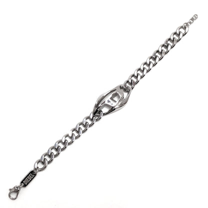 【中古品】【メンズ/レディース】 DIESEL ディーゼル Bracelet DX1413040 ロゴブレスレット STEEL アクセサリー 192-260821-rs-01-fur カラー：シルバー 万代Net店