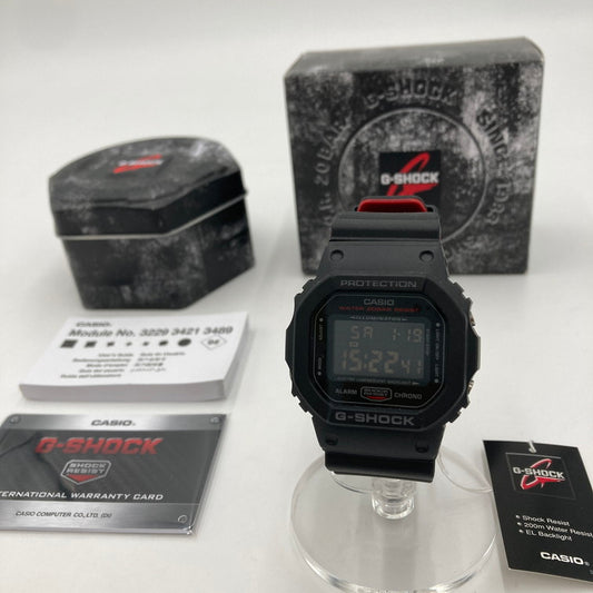 【中古美品】【メンズ】 G-SHOCK ジーショック DW-5600HR-1DR 腕時計 デジタル時計 196-250206-OR-06-iwa カラー：ブラック/レッド系 万代Net店