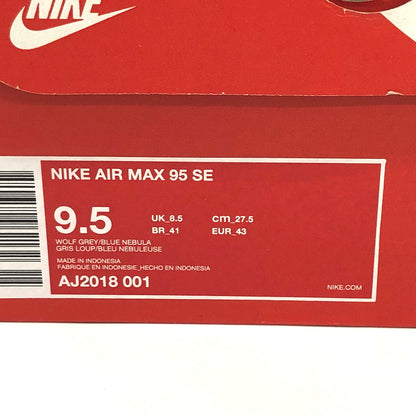 【中古品】【メンズ】 NIKE ナイキ AIR MAX 95 SE AJ2018-001 エア マックス スニーカー シューズ 靴 160-260819-rs-06-fur サイズ：27.5cm US9.5 カラー：ウルフグレー/ブルーネブラ 万代Net店