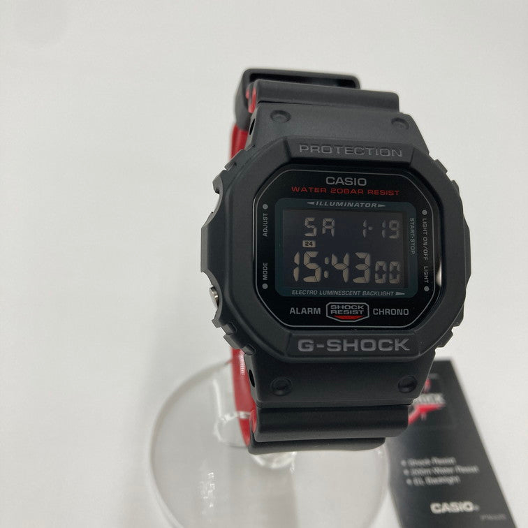 【中古美品】【メンズ】 G-SHOCK ジーショック DW-5600HR-1DR 腕時計 デジタル時計 196-250206-OR-06-iwa カラー：ブラック/レッド系 万代Net店