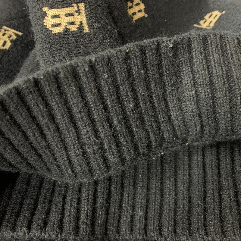 【中古品】【メンズ】 BURBERRY バーバリー 8021033 TB LOGO 総柄 CARDIGAN TBロゴ カーディガン トップス 141-260426-kh-03-izu サイズ：M カラー：ブラック×ベージュ 万代Net店