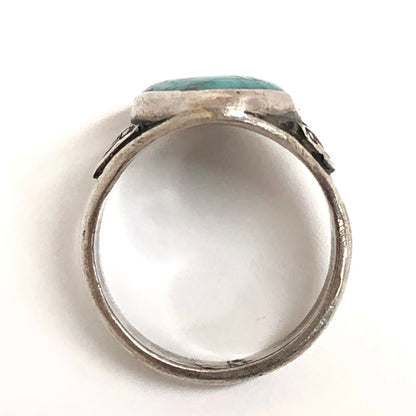 【中古品】【メンズ】 Antique Navajo Fox Turquoise Men's Ring c.1940～ ターコイズ ストーン リング 指輪 シルバー アクセサリー 191-241023-rs-04-fur カラー：ターコイズブルー/シルバー 万代Net店