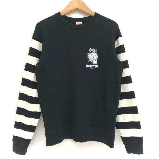 【中古品】【メンズ】 CALEE キャリー × HICHOPPER13 ハイチョッパー13 SWEAT ボーダー スウェット トレーナー 長袖 トップス 142-250220-rs-02-fur サイズ：L 40-42 カラー：ブラック/ホワイト 万代Net店