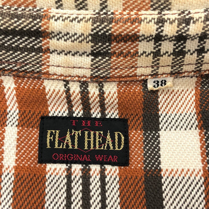 【現状渡し品】【メンズ】 THE FLAT HEAD ザフラットヘッド L/S SHIRT チェック柄 シャツ ネルシャツ 長袖 トップス アメカジ系 145-250221-rs-05-fur サイズ：38 カラー：ブラウン系 万代Net店